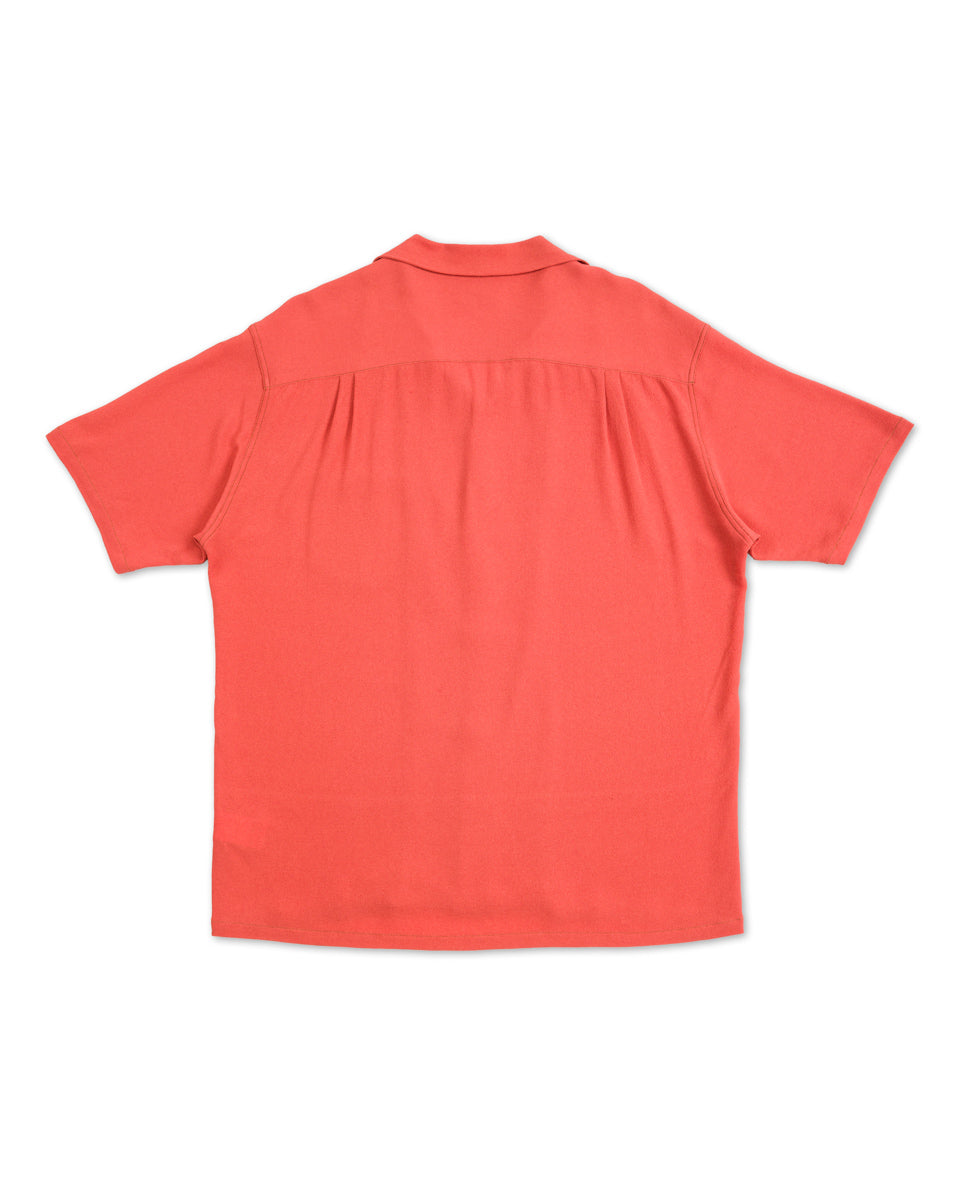 The Real McCoy's Silk Rayon Open Collar Shirt - Orange – Standard