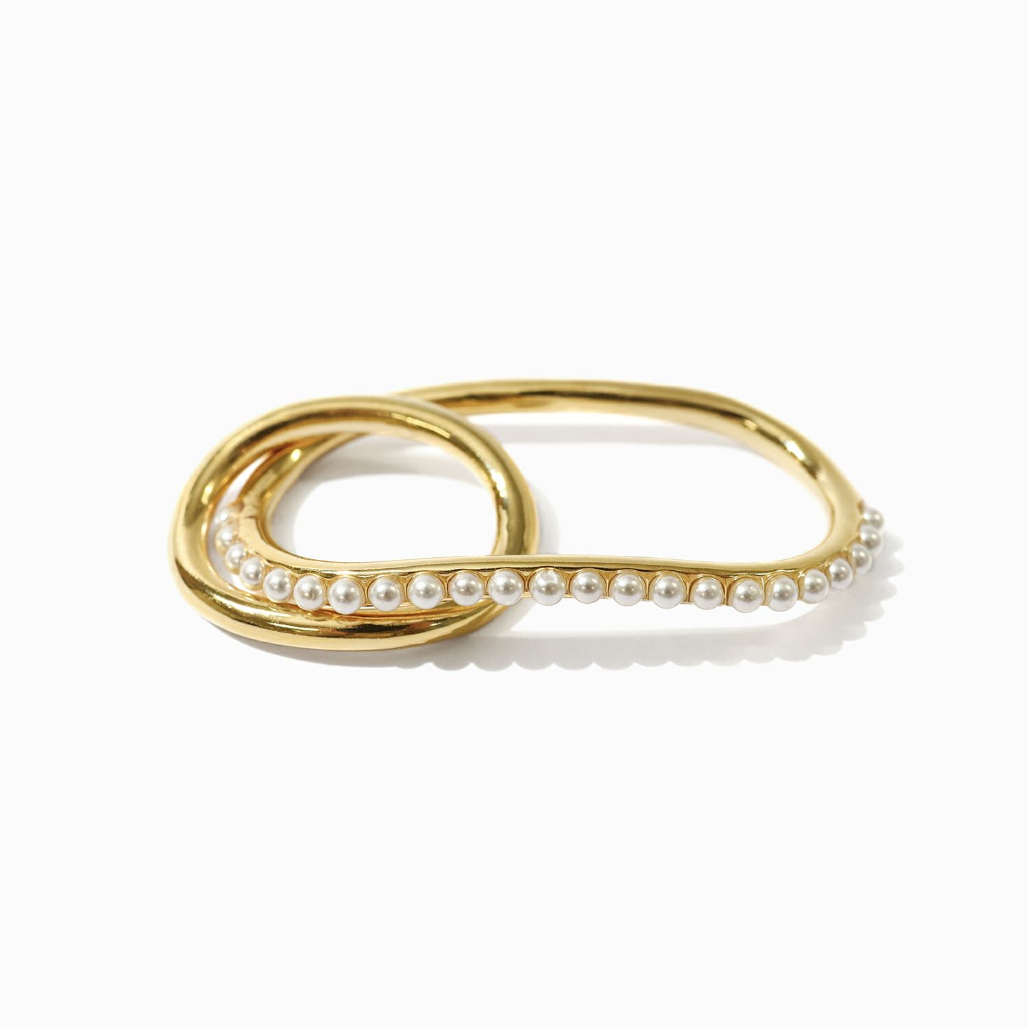 シェルパールウェーブラインダブルリング | STELLAR HOLLYWOOD-ステラ