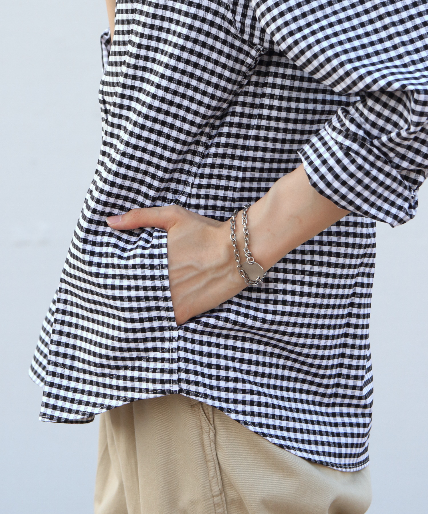 DANTON/ダントン バンドカラーシャツロングスリーブ チェック