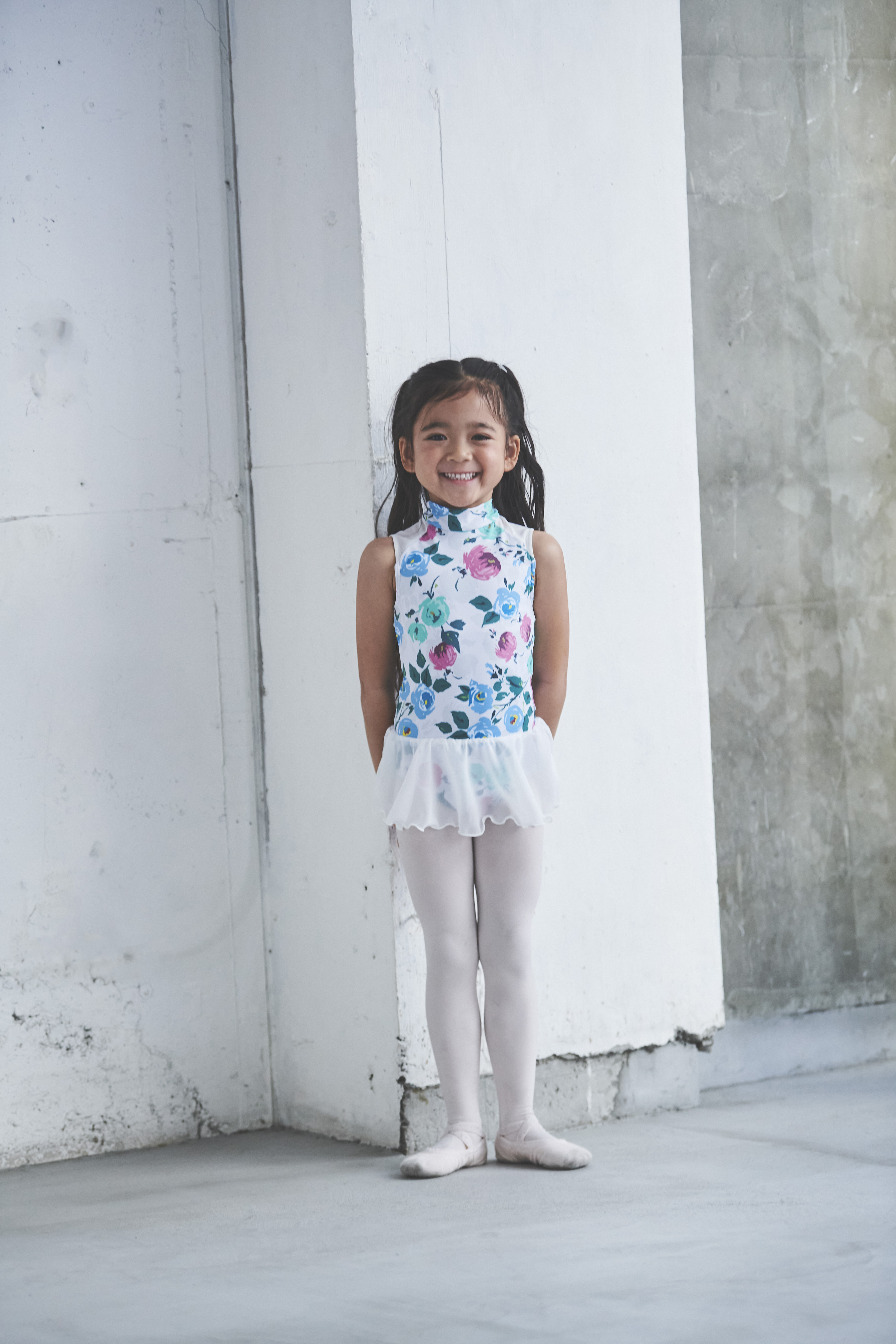 stina / type N back ribbon / Sparkle flower white / kids / girl