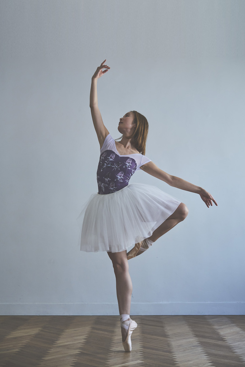 stina / type H half sleeve / Noire Rose purple