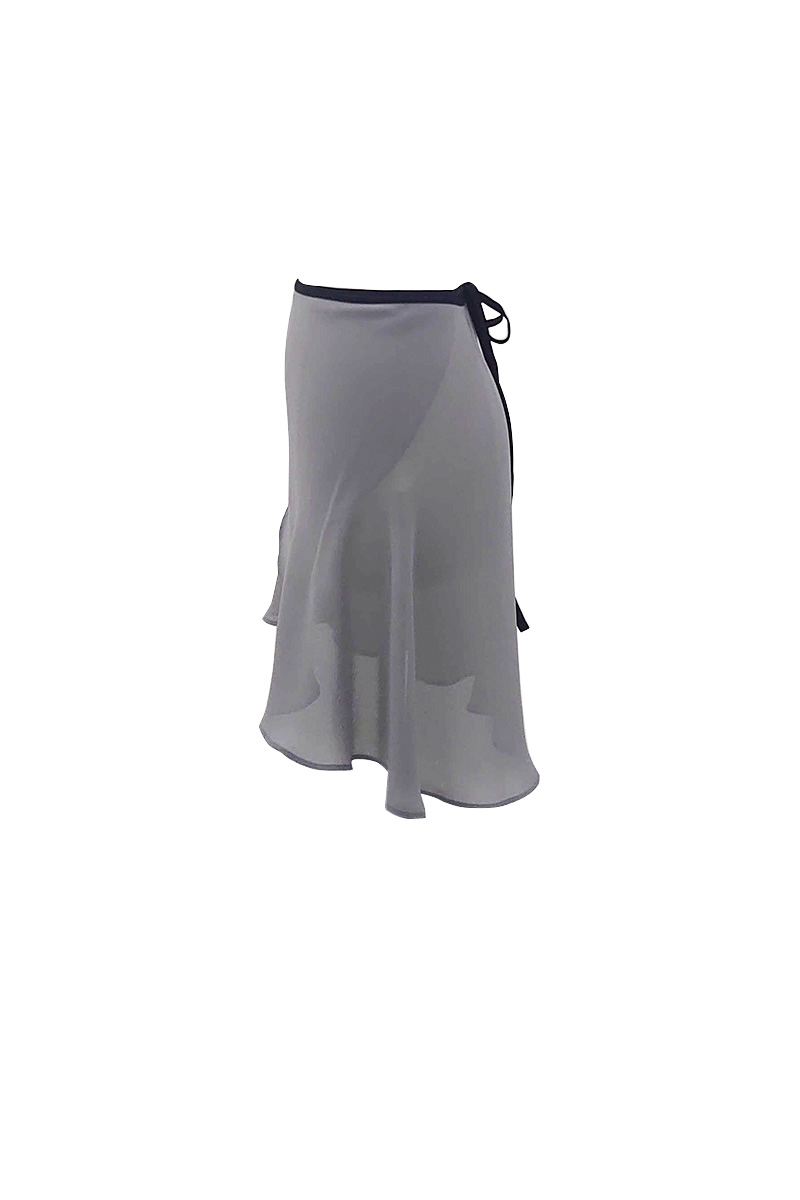 stina / black ribbon wrap skirt / short / gray