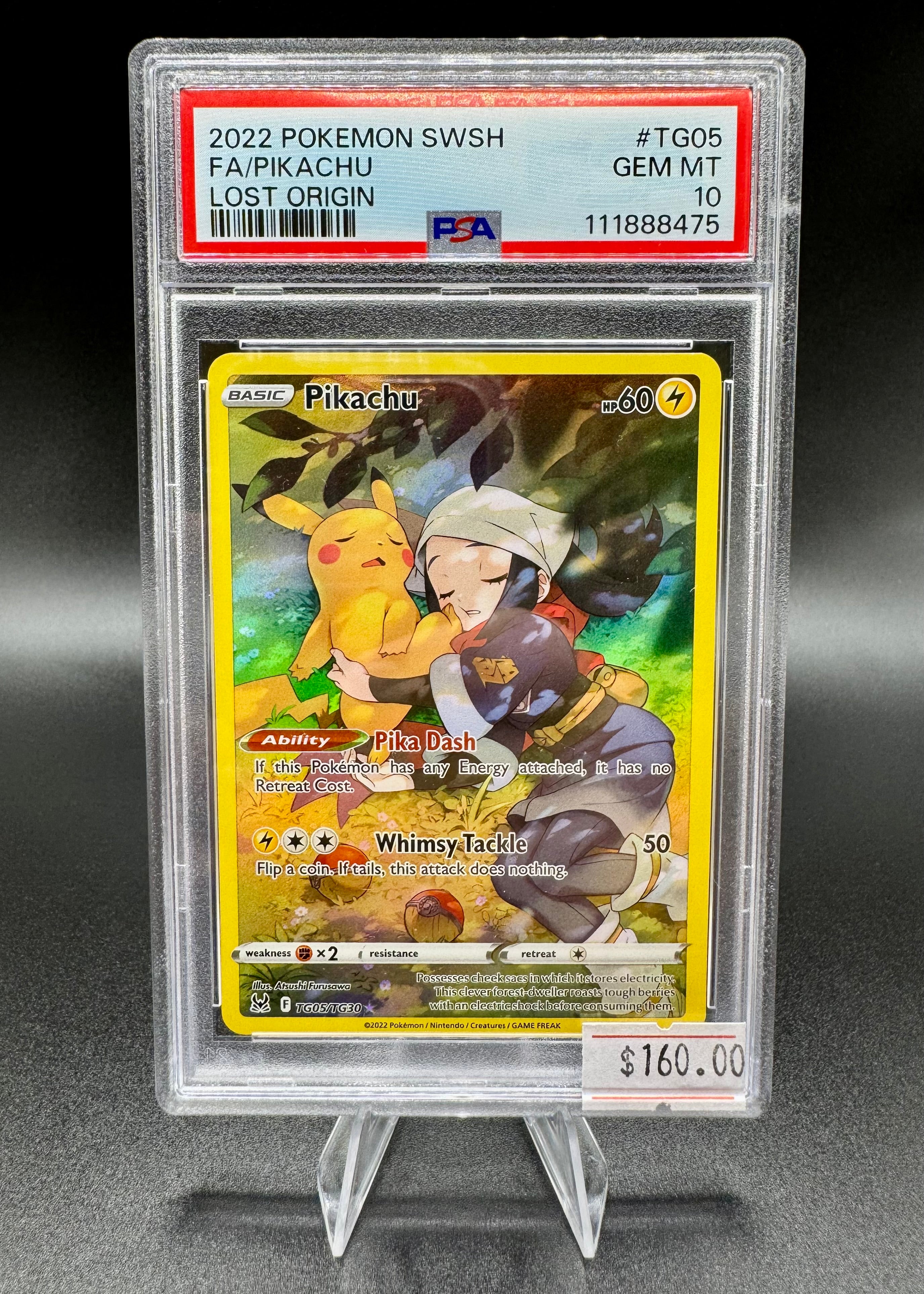2022 POKEMON SWORD & SHIELD LOST ORIGIN #TG05 FULL ART/PIKACHU PSA