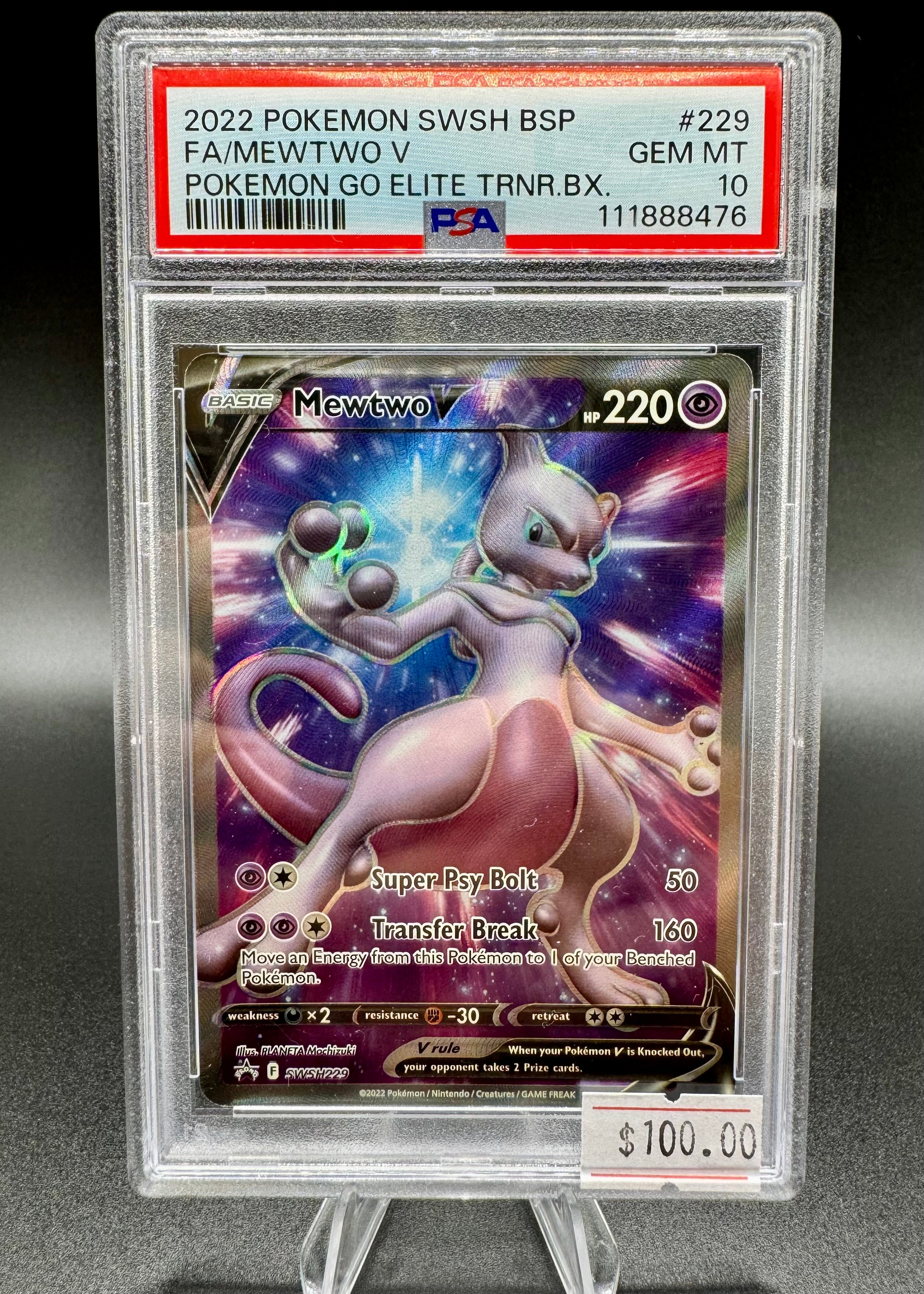 2022 Pokemon Mewtwo V SWSH229 Pokemon Go Elite Trainer Box - PSA