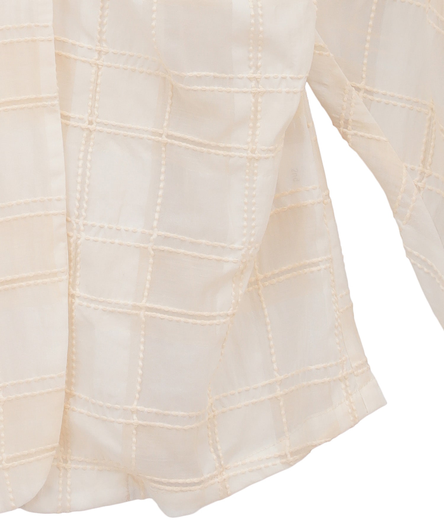 SHEER CHECK TUCK WAIST BLOUSE(1 IVORY): CLANE: WOMENS｜ STUDIOUS