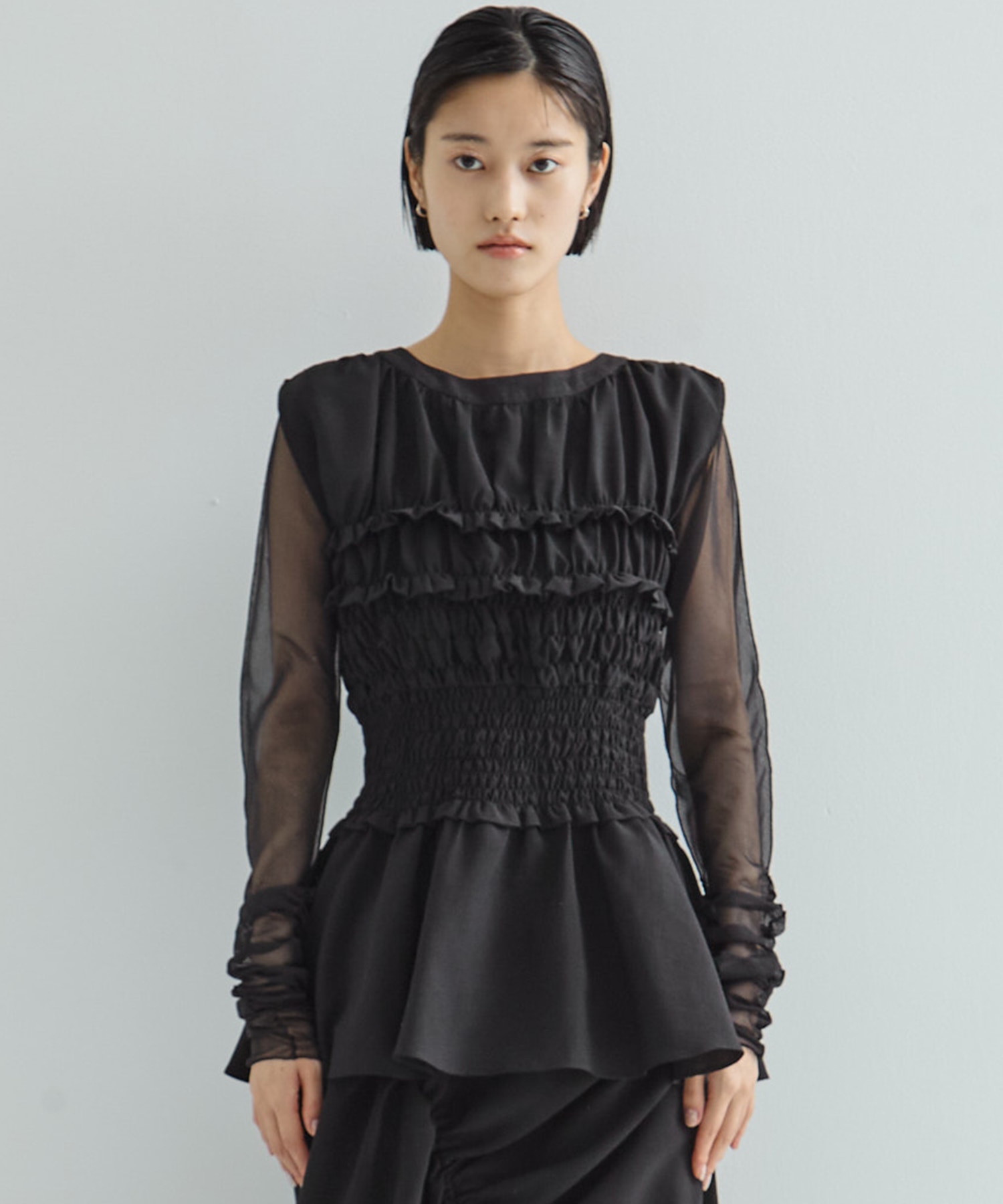 SHIRRING NO SLEEVE TOPS(FREE BLACK): STUDIOUS: WOMENS｜ STUDIOUS