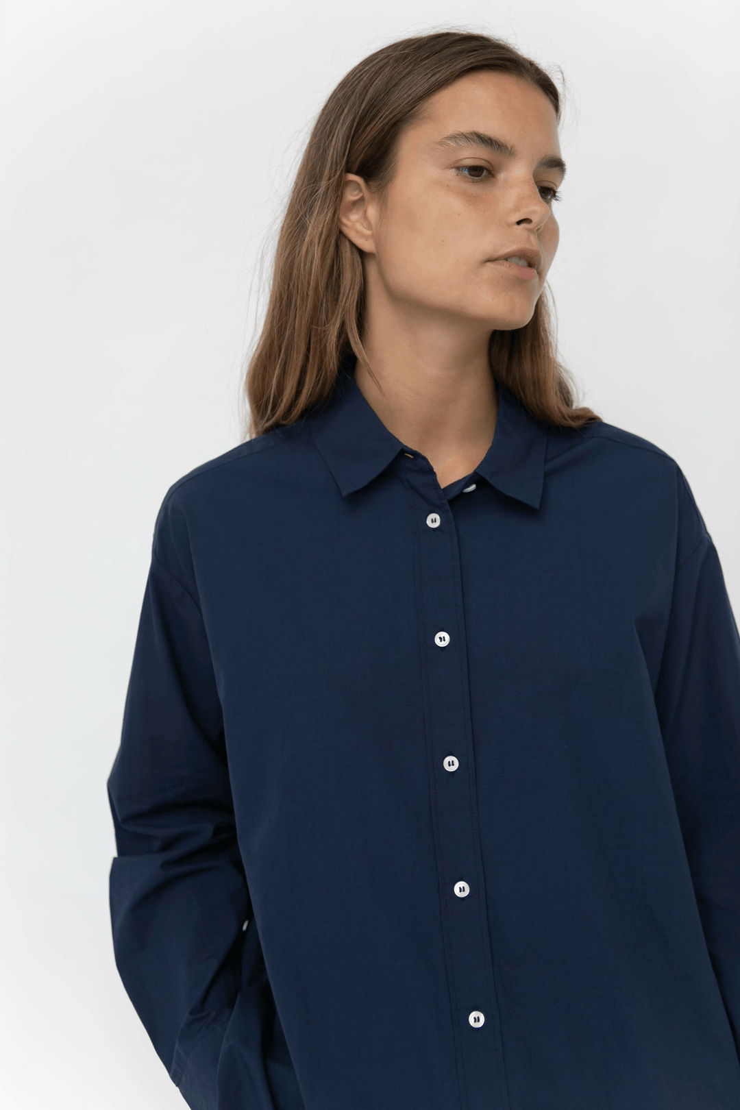 JOSIE SHIRT - NAVY – Studio Feder