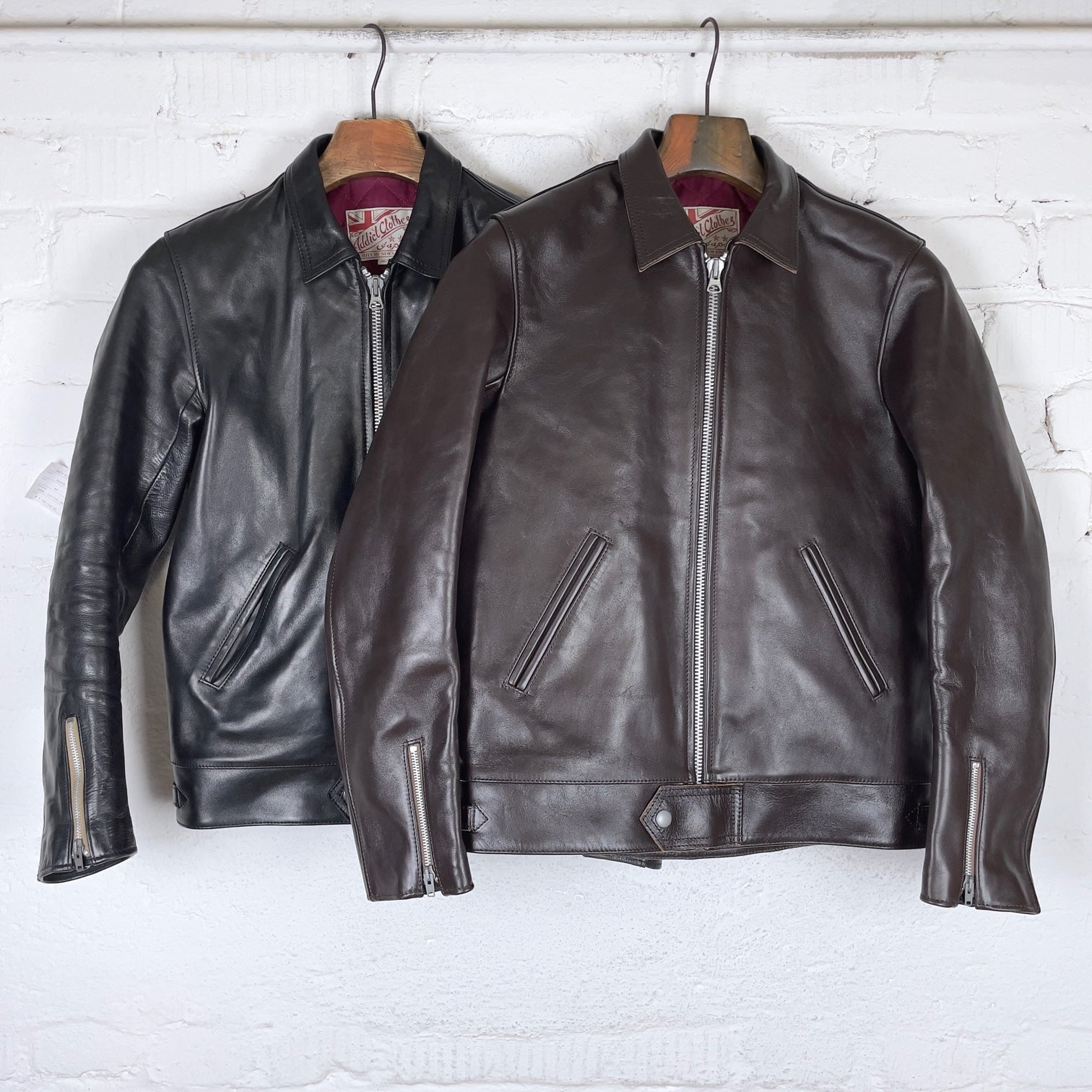 ad-01 horse-hide center-zip jacket dark brown (teacore) | addict