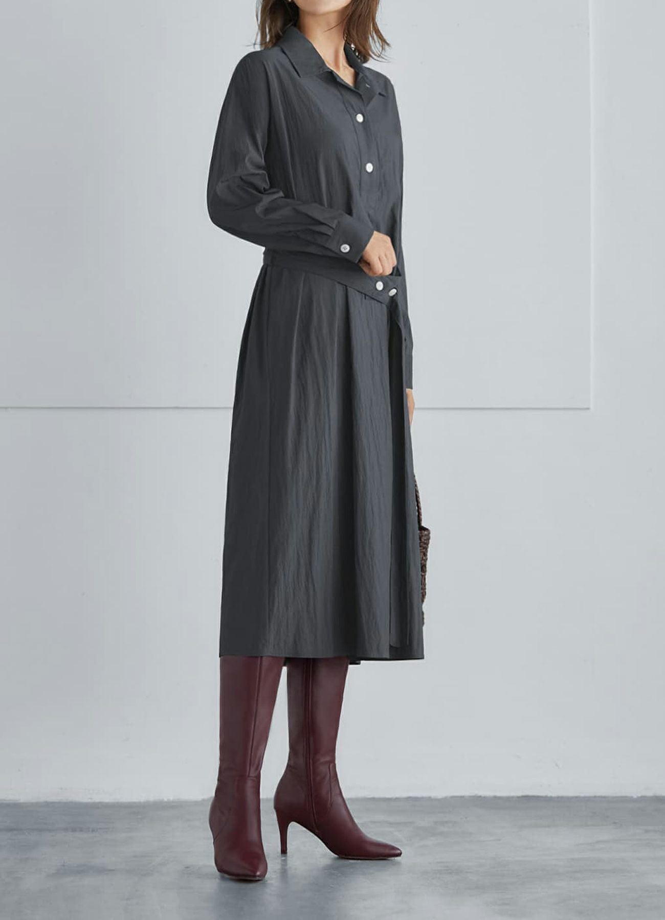 本革ポインテッドトゥロングブーツ | おしゃれな大人レディース