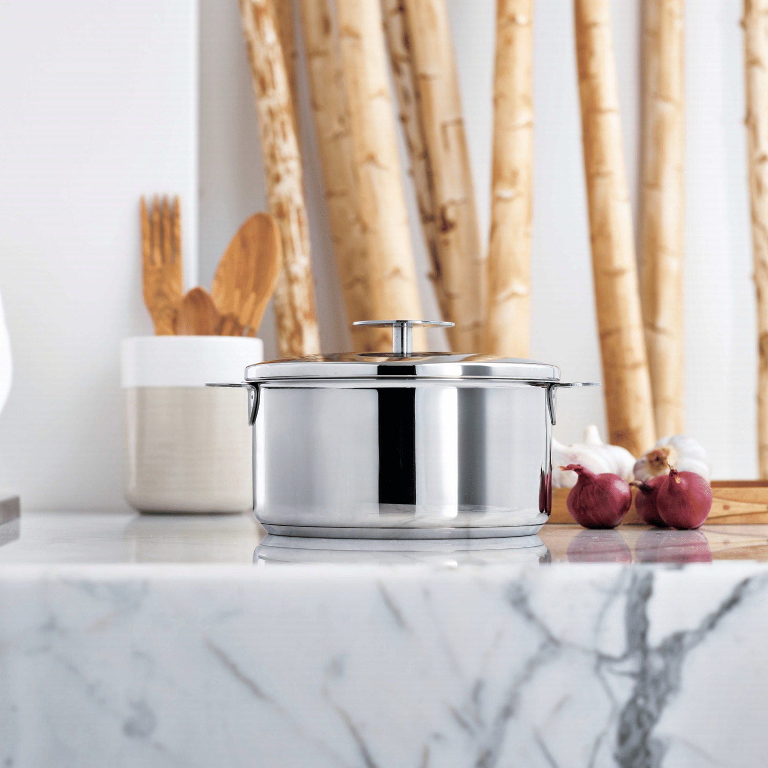 CRISTEL/グラフィット 深鍋 24cm -収納性抜群！ハンドル着脱式の