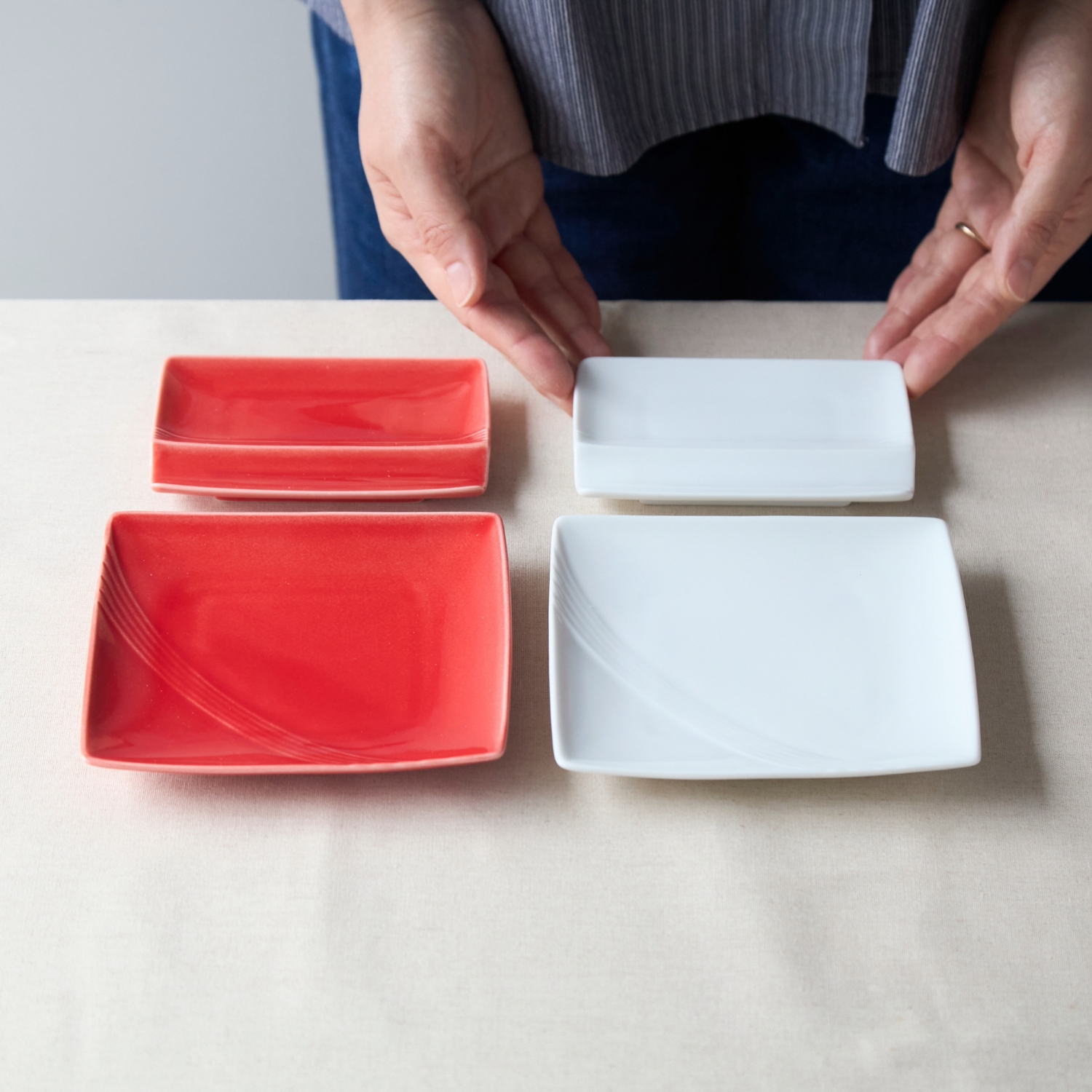 miyama./mizu-hiki 紅白器揃4pcs -縁起が良いからハレの日がぐっと