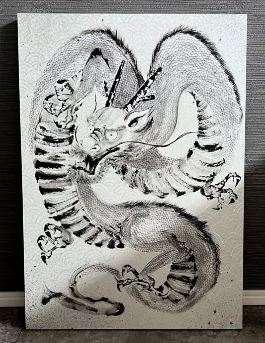 金泥粉と銀泥粉で水墨画を描く | Yoshimi Inoue