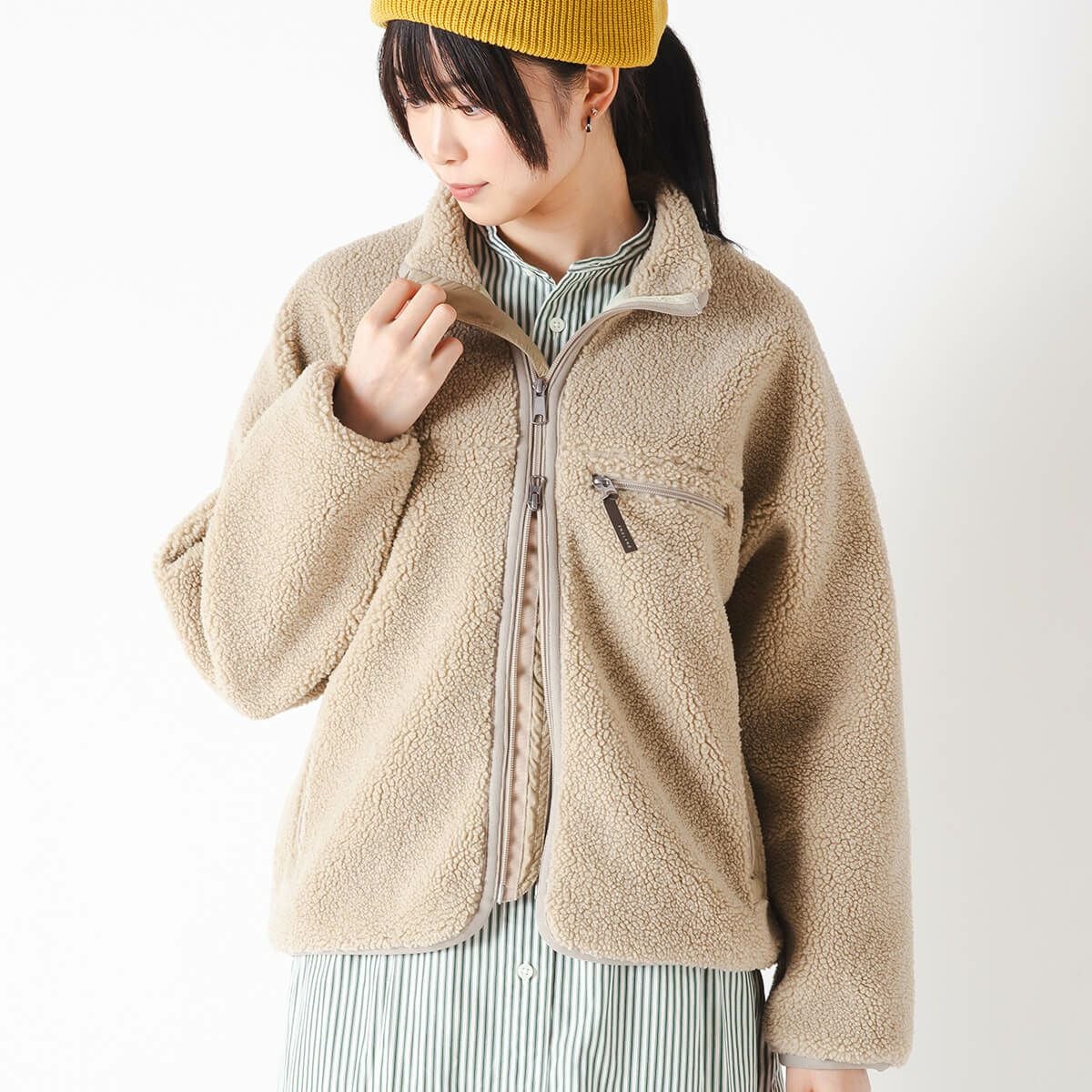 Gymphlex ジムフレックス コージーライトボアブルゾン ライトボア