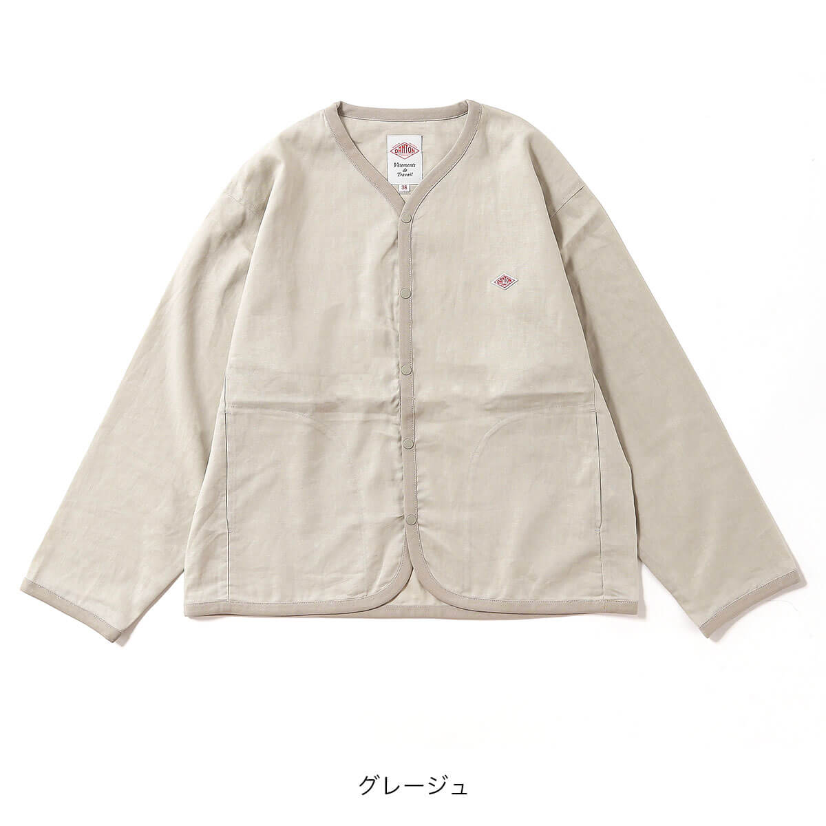 DANTON ダントン シャツカーディガン リネンポリエステルクロス