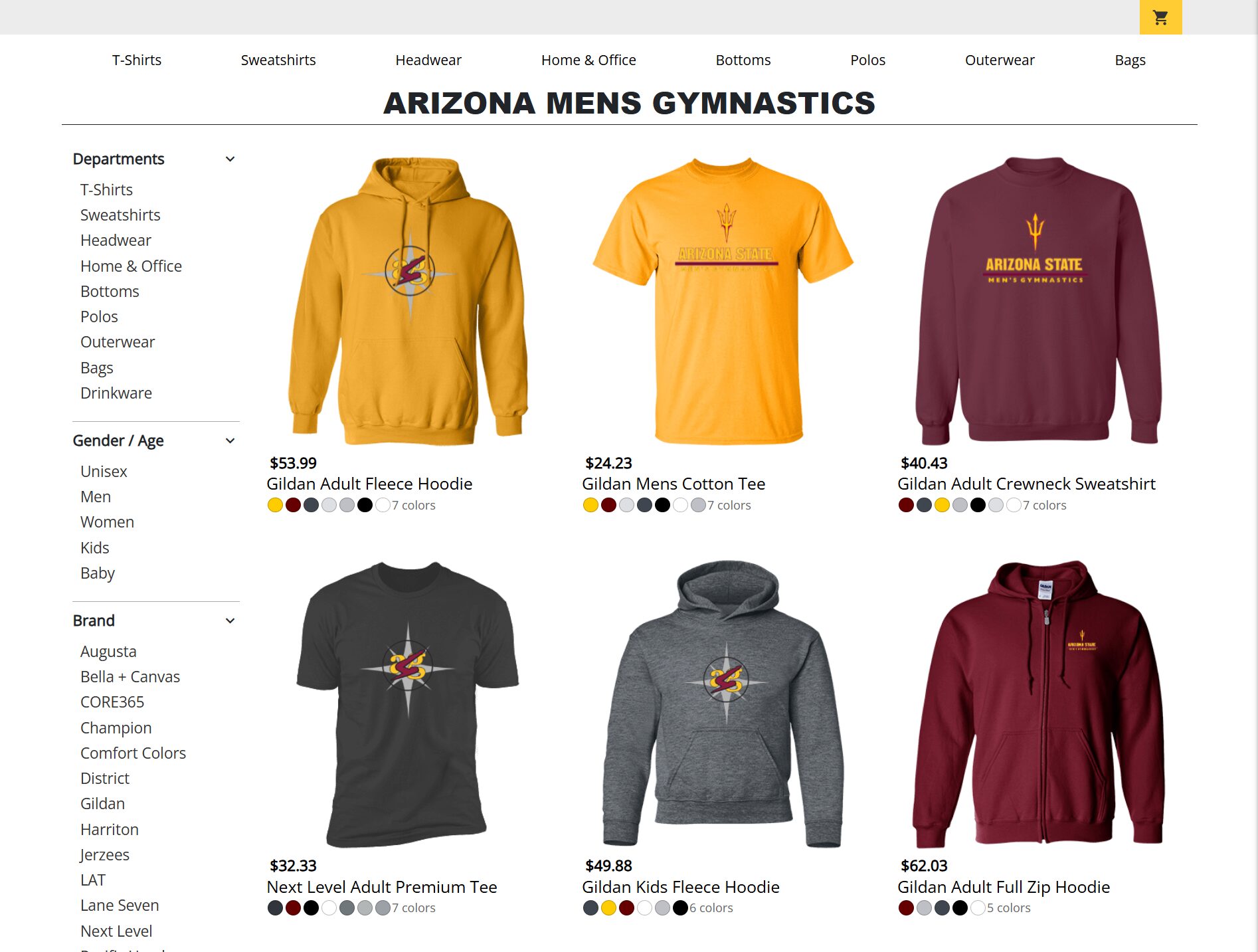 New Fan Shop - Arizona State Men's Gymnastics