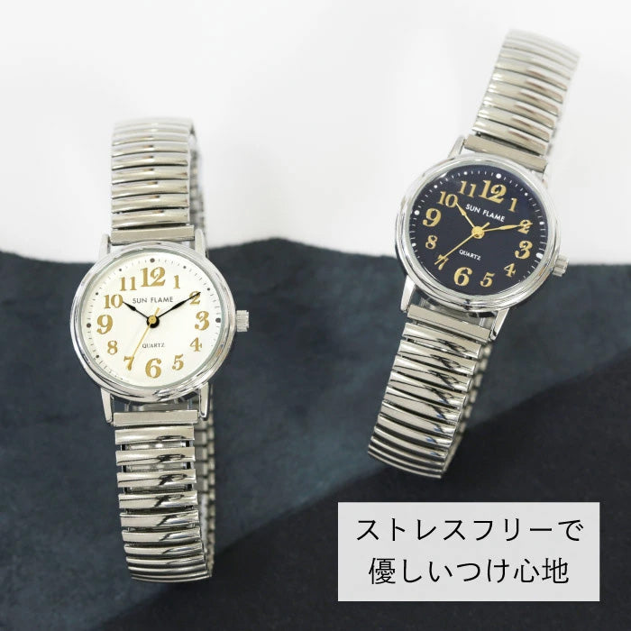 MJL-B07 伸び縮みするジャバラベルト 日本製ウォッチ 【ネコポス無料