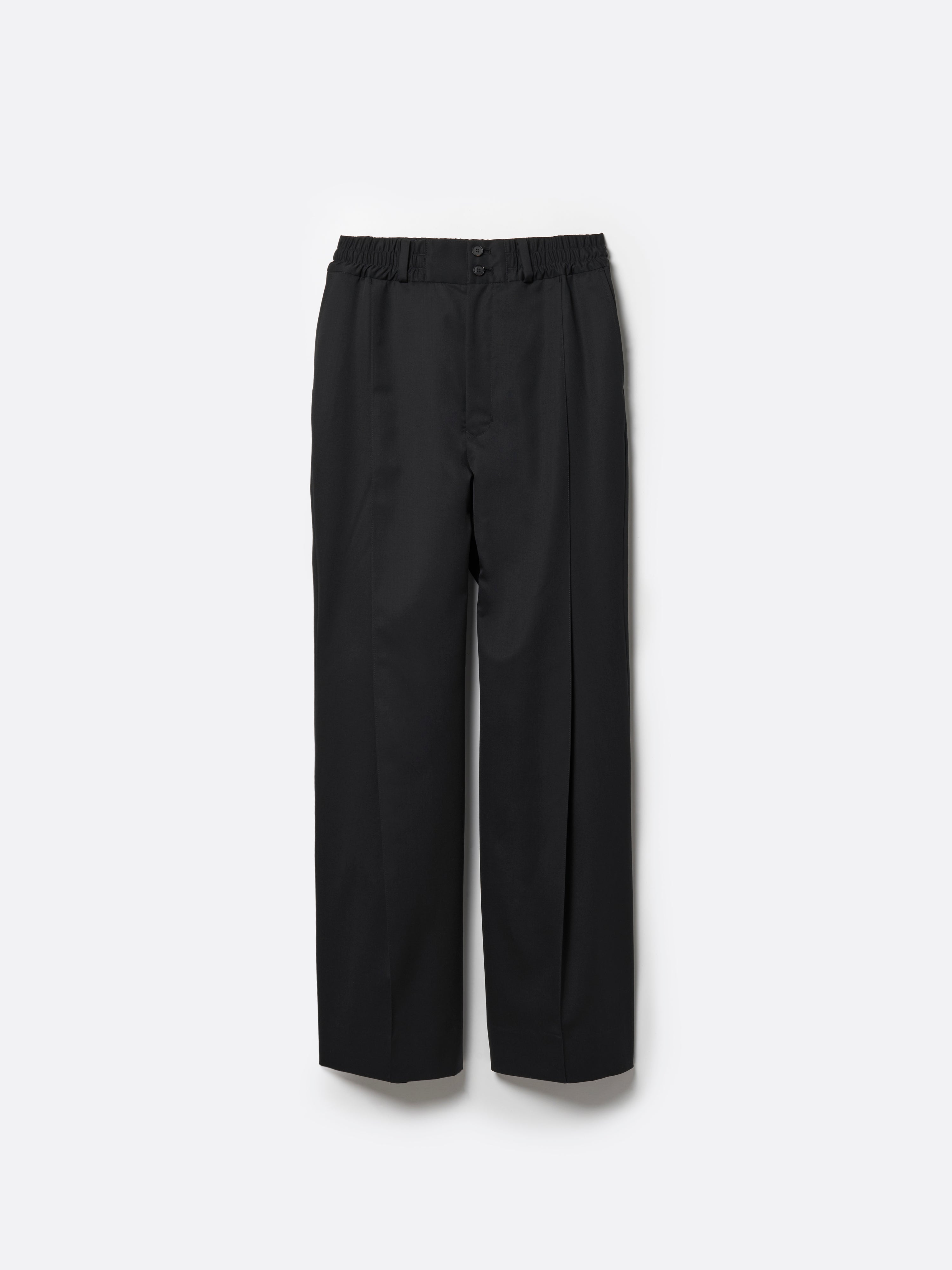 SUPER140 PINTUCK BAGGY EASY TROUSERS【BLACK】 – SUBLATIONS