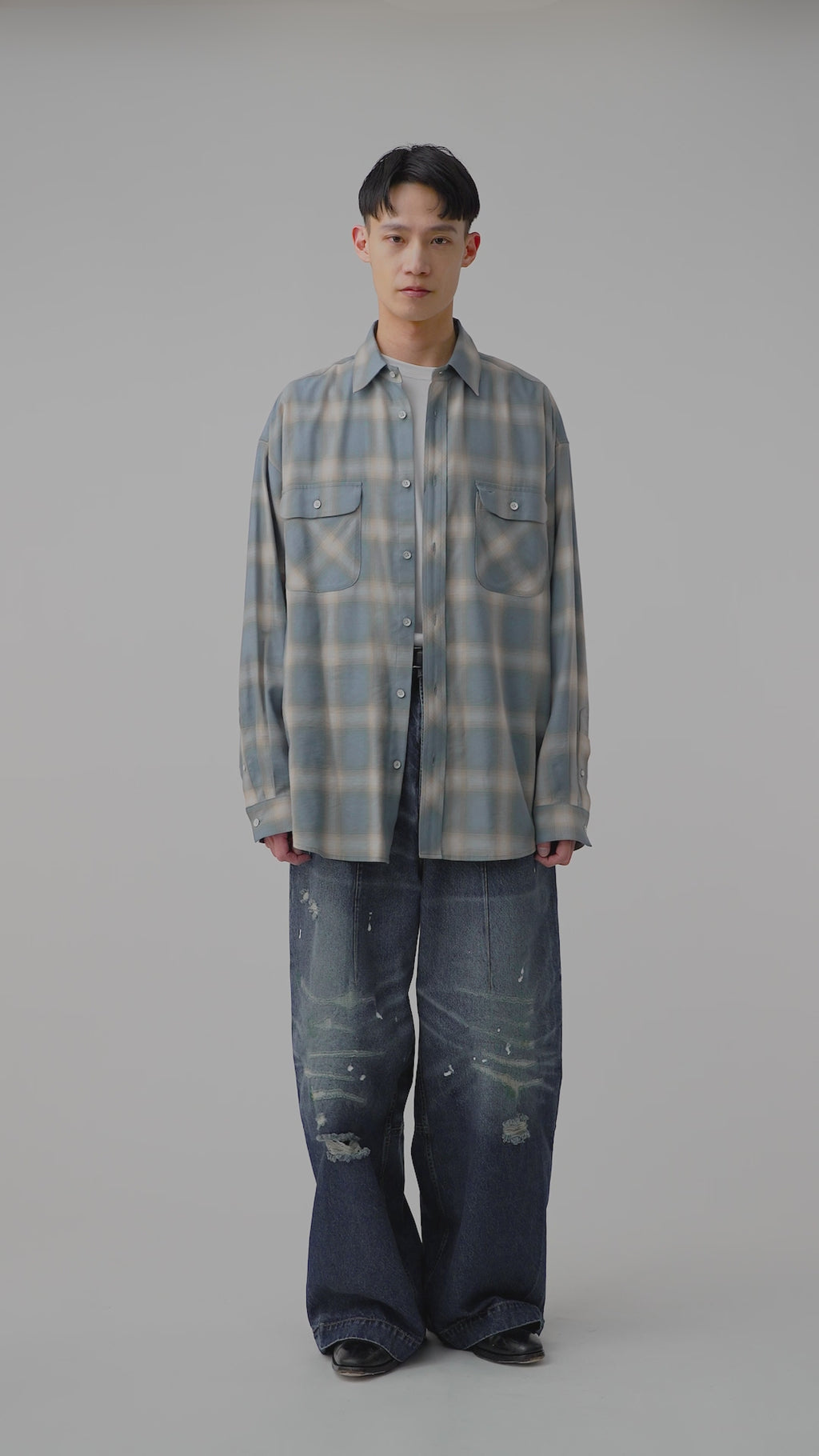 OMBRE CHECK RELAX FIT SHIRT .14【SAX BLUE】 – SUBLATIONS
