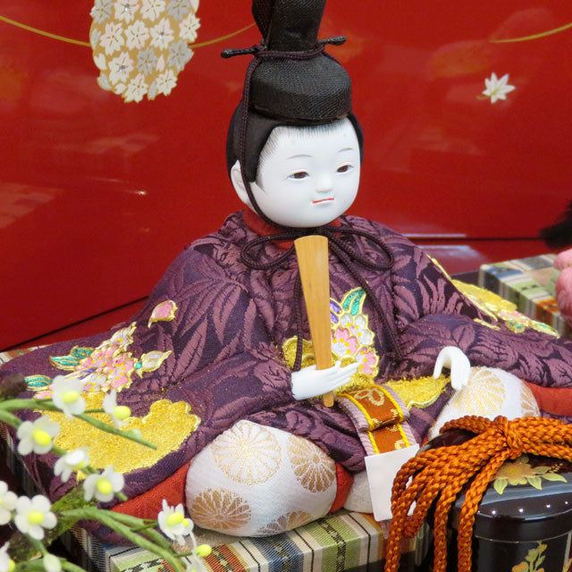 久一 京極雛 本金手書き金彩 薄紫桃 – スガ人形店