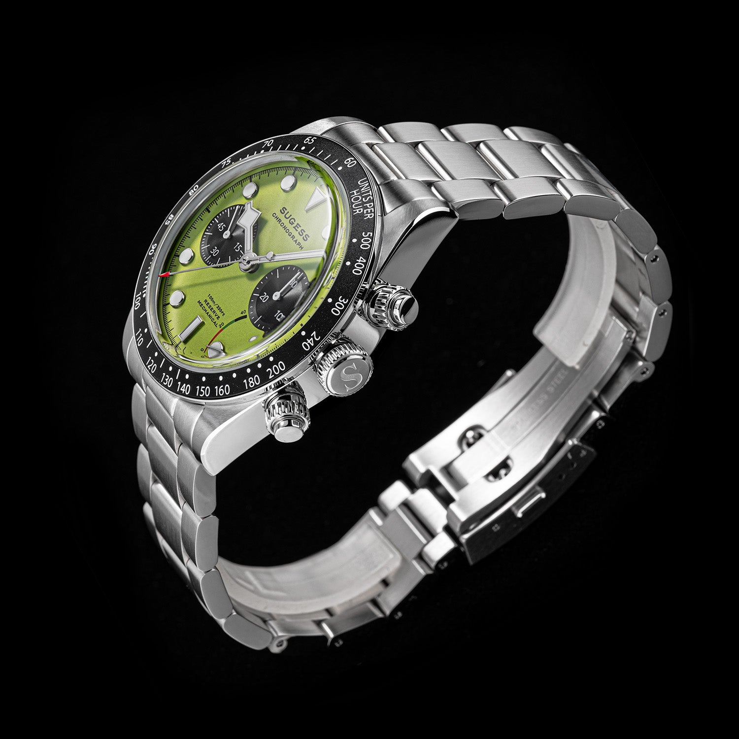Chrono Heritage S457 Chronograph Power Reserve Green Panda Dial
