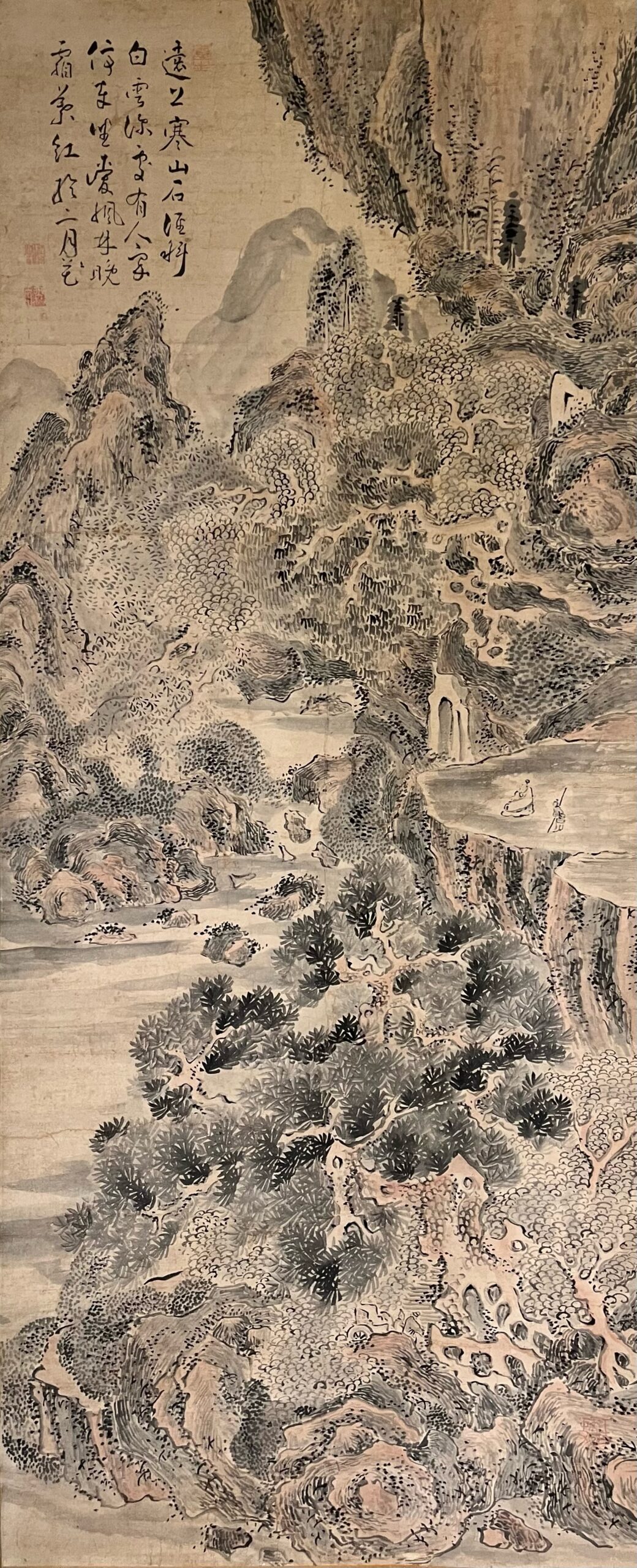 骨董水妖｜池大雅筆 楓林停車図