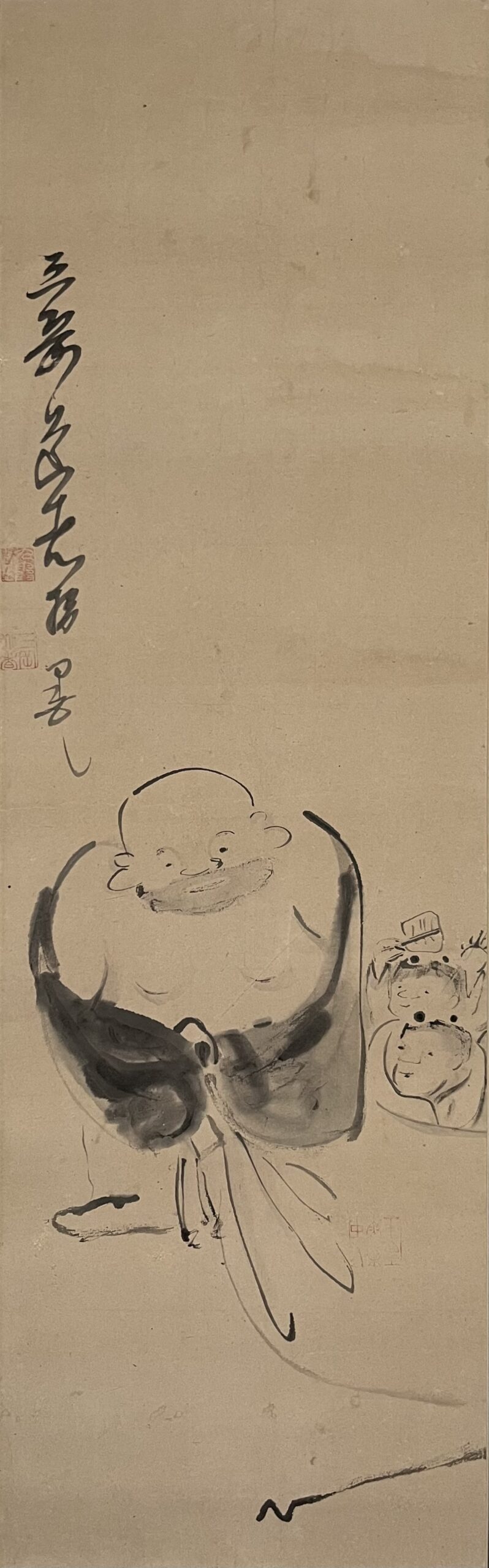 骨董水妖｜池大雅筆指墨布袋童子図