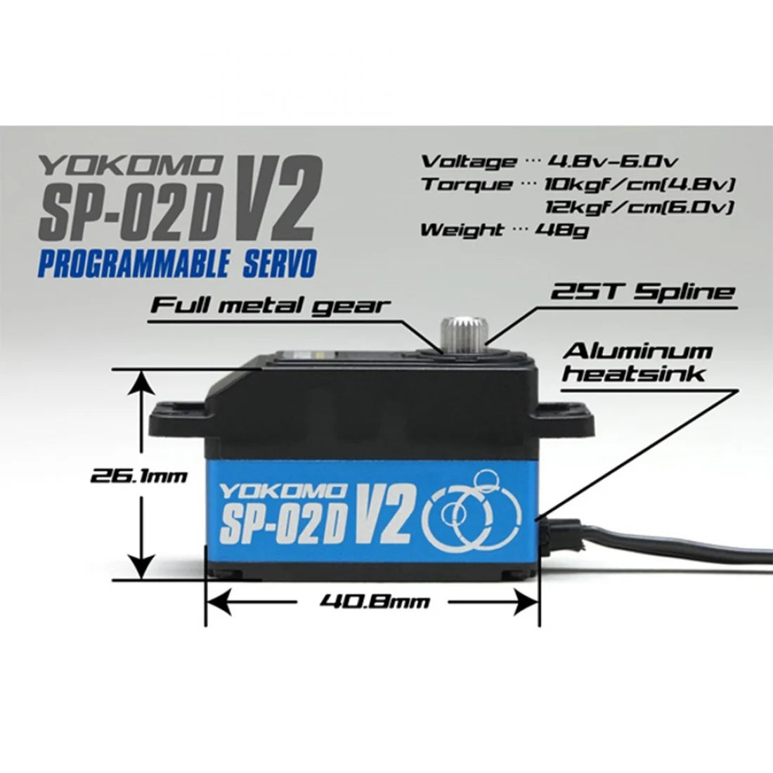 SP-02D V2 RWD Drift Spec Servo Coreless PROGRAMMABLE (Low profile