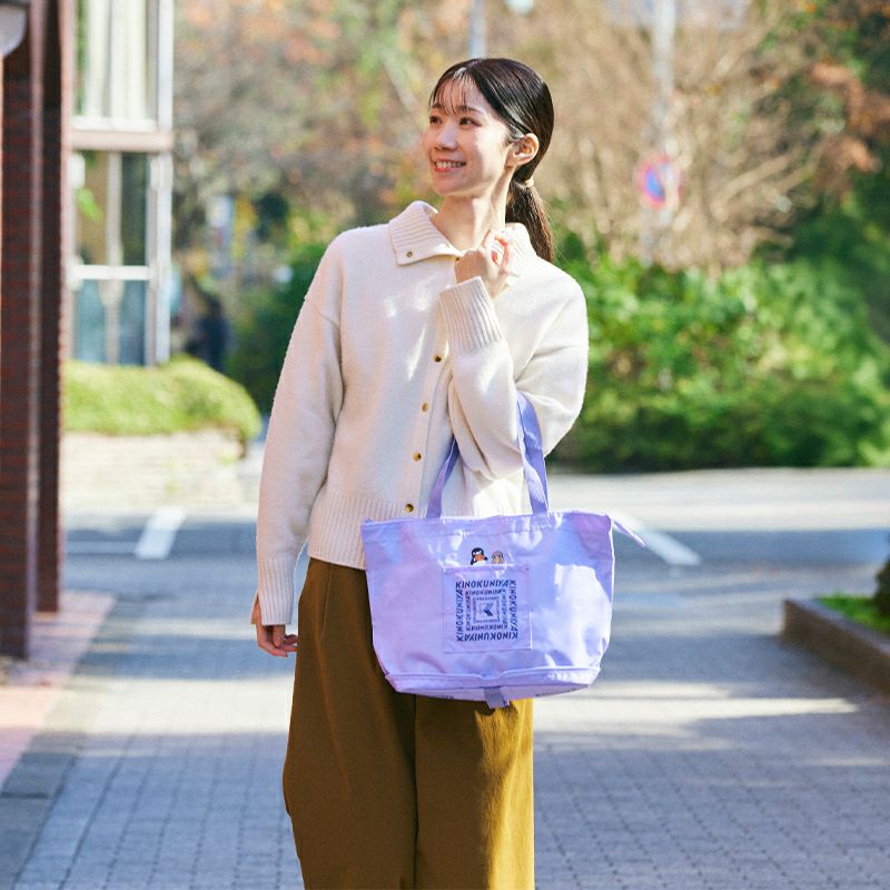 紀ノ国屋 Suicaのペンギン折りたためる保冷トートバッグ パープル