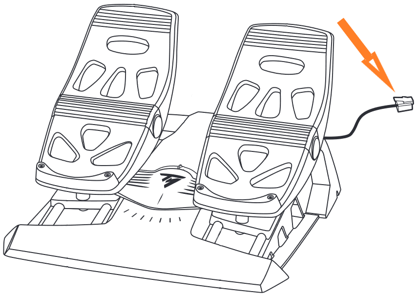 TFRP T.Flight Rudder Pedals を接続して PC またはゲーム機でプレイ