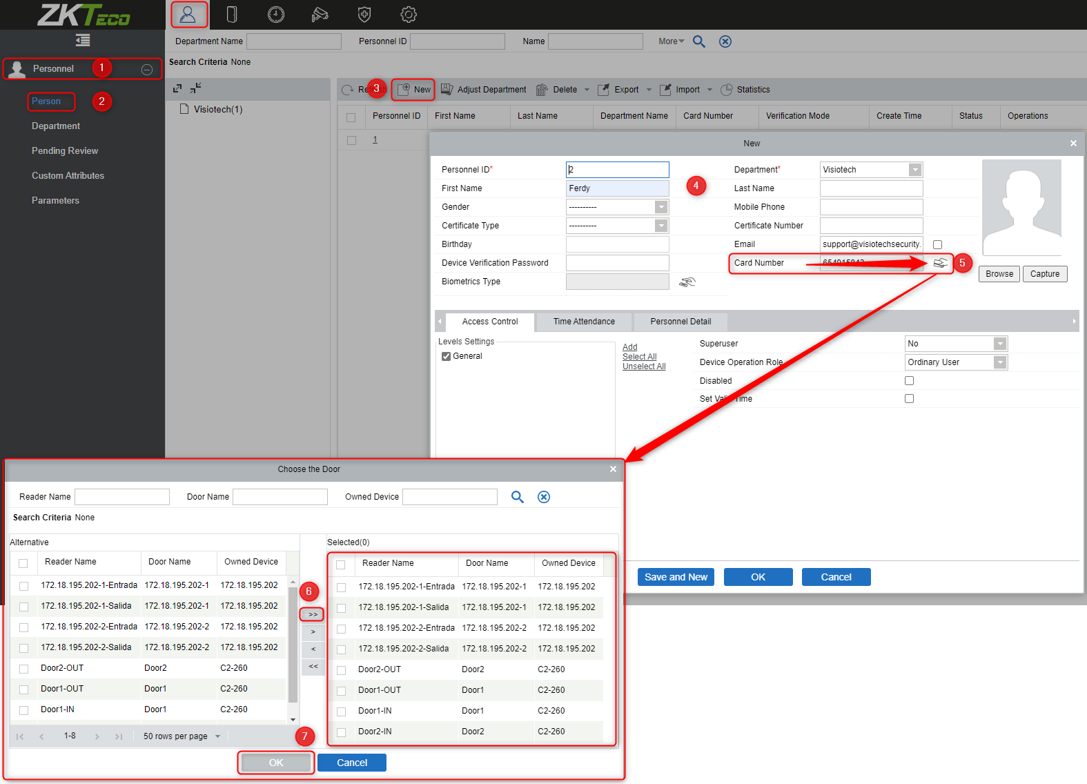ZKBioAccess - Add user – Visiotech