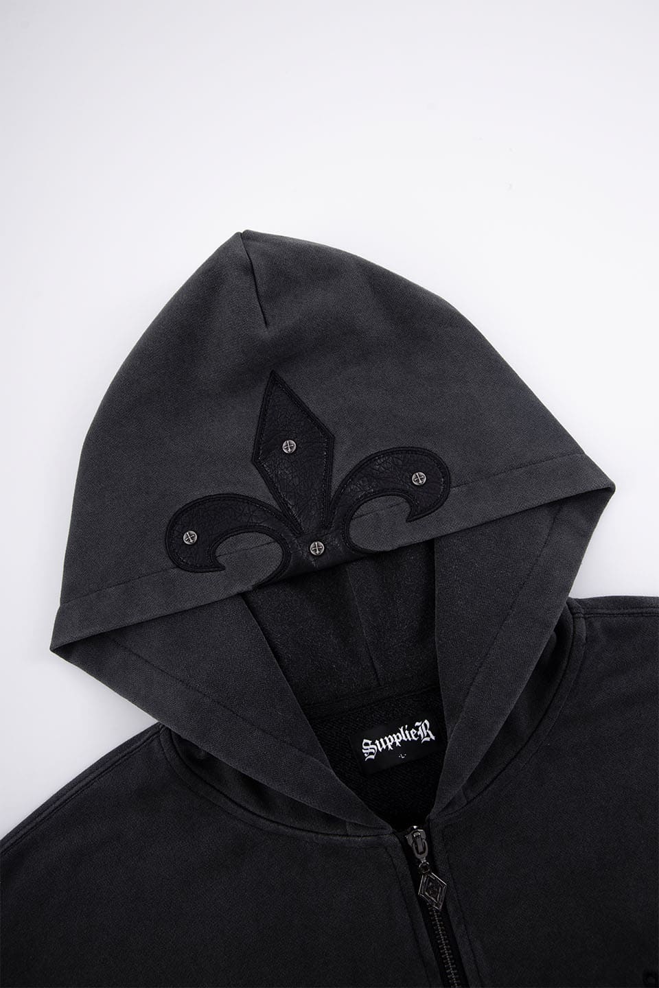 Fleur Leather Patch Zip Hoodie｜SUPPLIER｜フーディー