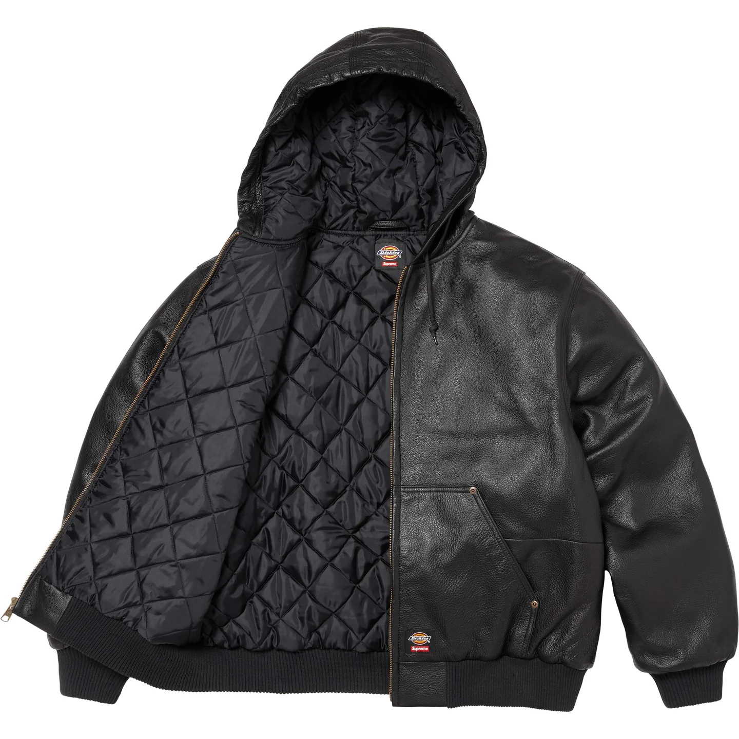 Supreme®/Dickies® Hooded Leather Work Jacket | Supreme 24fw