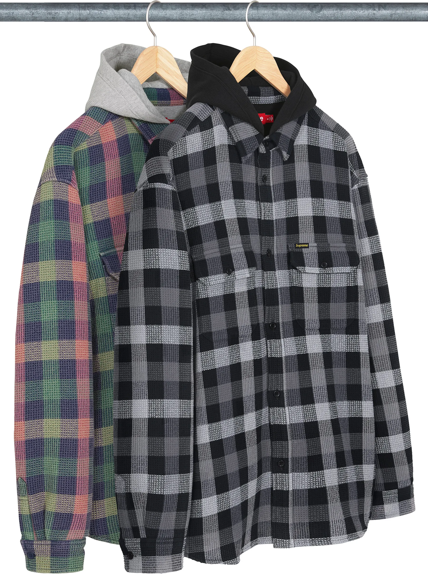 Waffle Plaid Hooded Shirt | Supreme 24fw