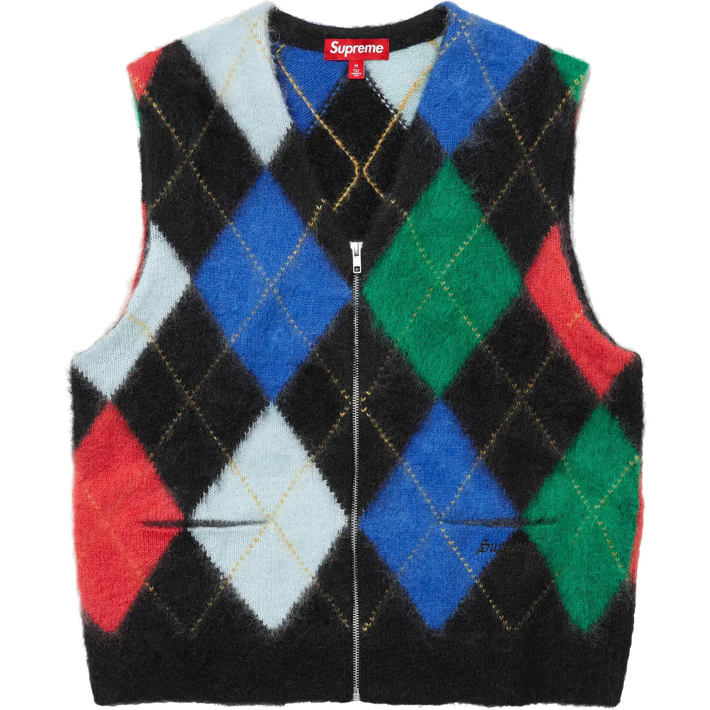 Brushed Argyle Zip Up Vest | Supreme 24ss