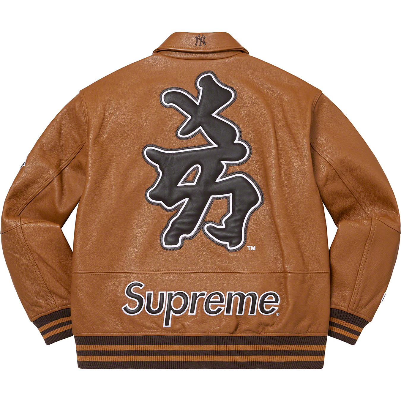 Supreme®/New York Yankees™ Kanji Leather Varsity Jacket | Supreme 22fw