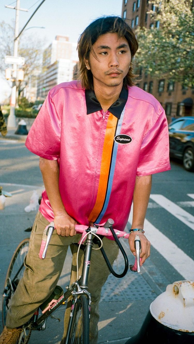 Satin Zip Up S/S Work Shirt | Supreme 22ss