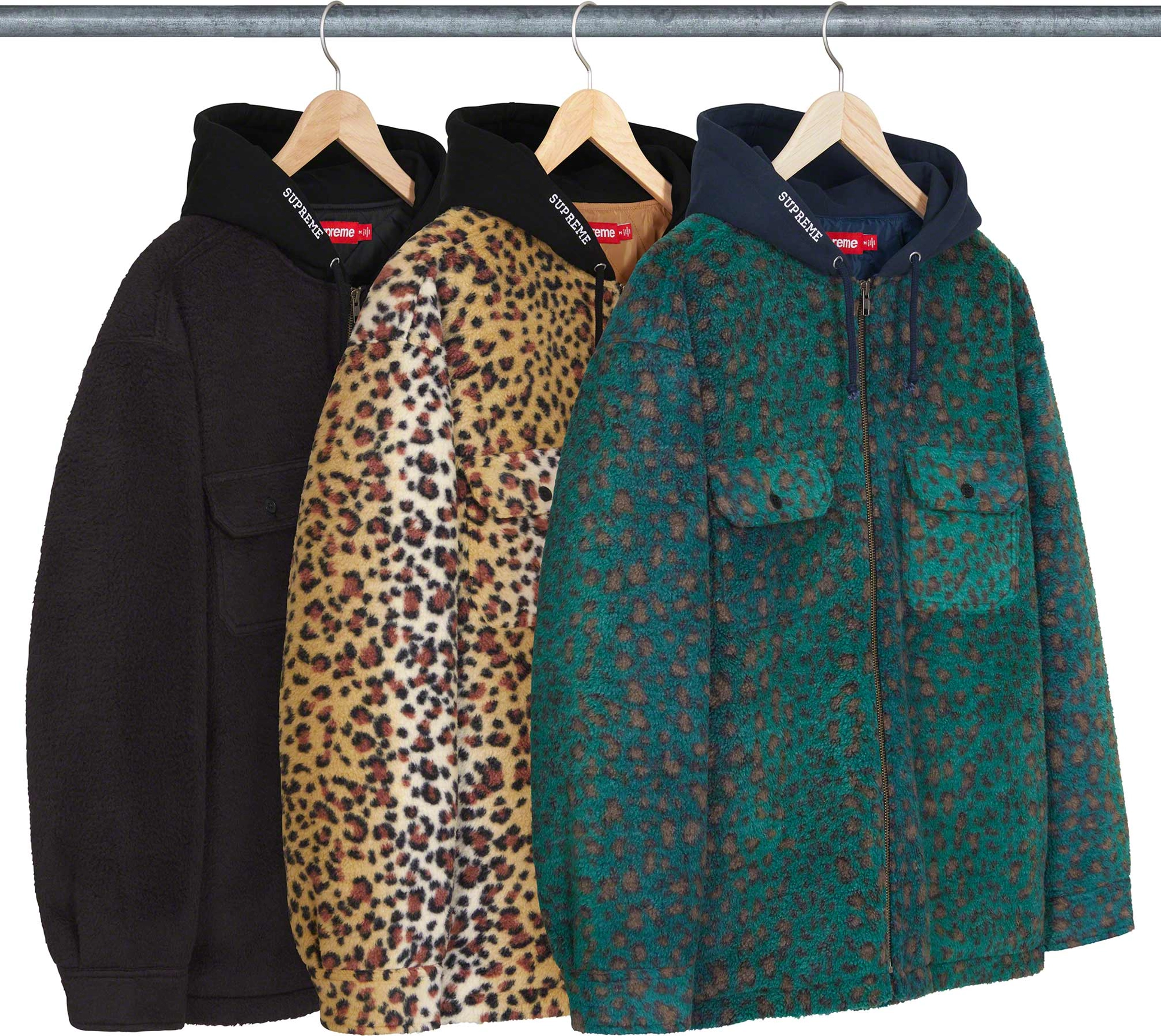 Fleece Zip Up Hooded Shirt | Supreme 23fw