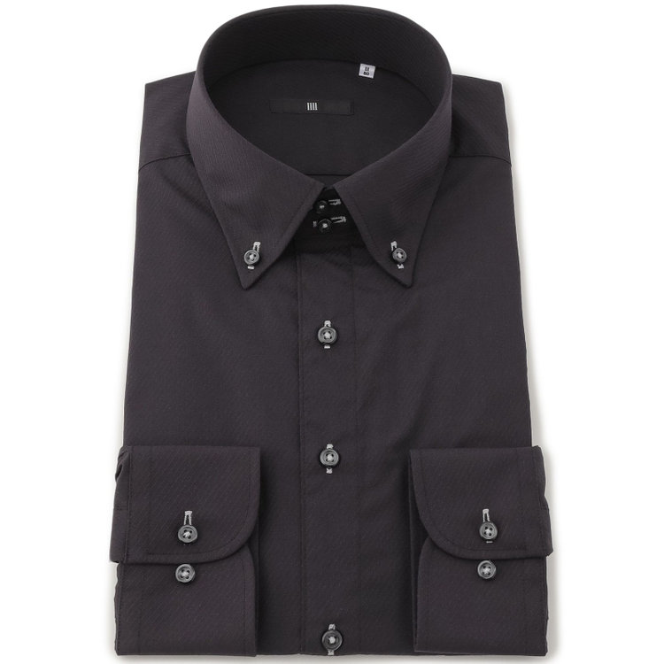 BLACK LINE】【形態安定】ボタンダウンドレスワイシャツ/ブラック