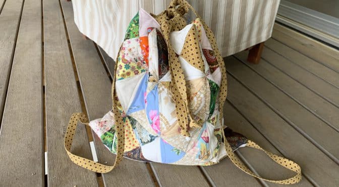 Patchwork Backpack Sashiko Style | susies-scraps.com
