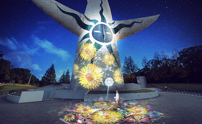 大阪・万博記念公園 太陽の塔に、村松亮太郎『DANDELION PROJECT』初
