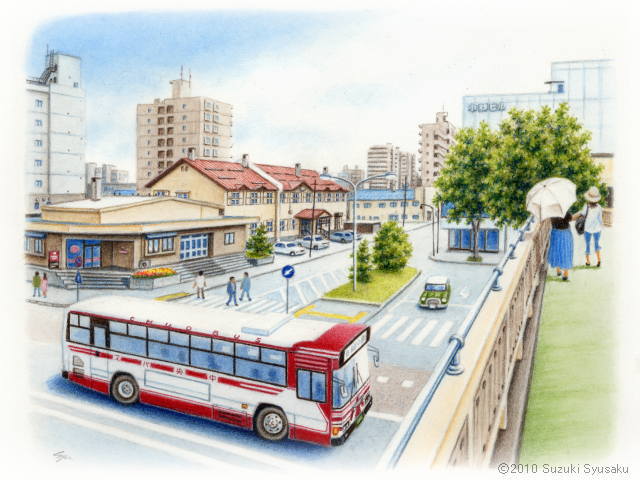 市電・路面電車の絵】札幌市電 札幌の水彩色鉛筆画家