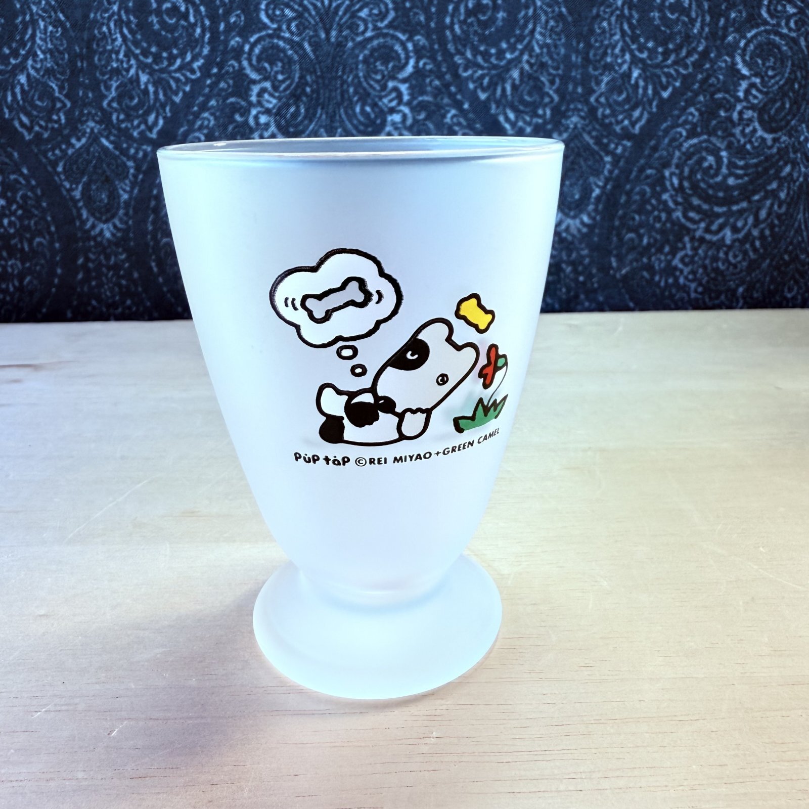 Mr.ドーナツ 90年代ノベルティグラス フロストガラス Pup tap