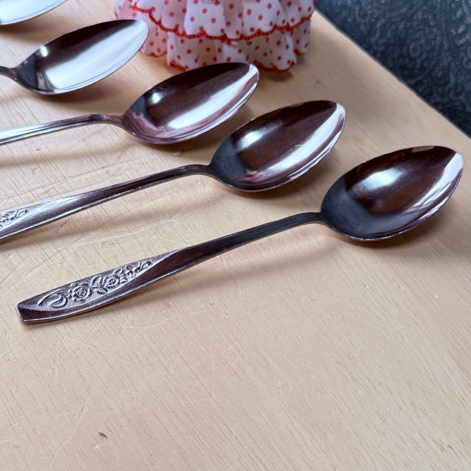 純喫茶 昭和レトロなカレースプーン 5本セット 花柄