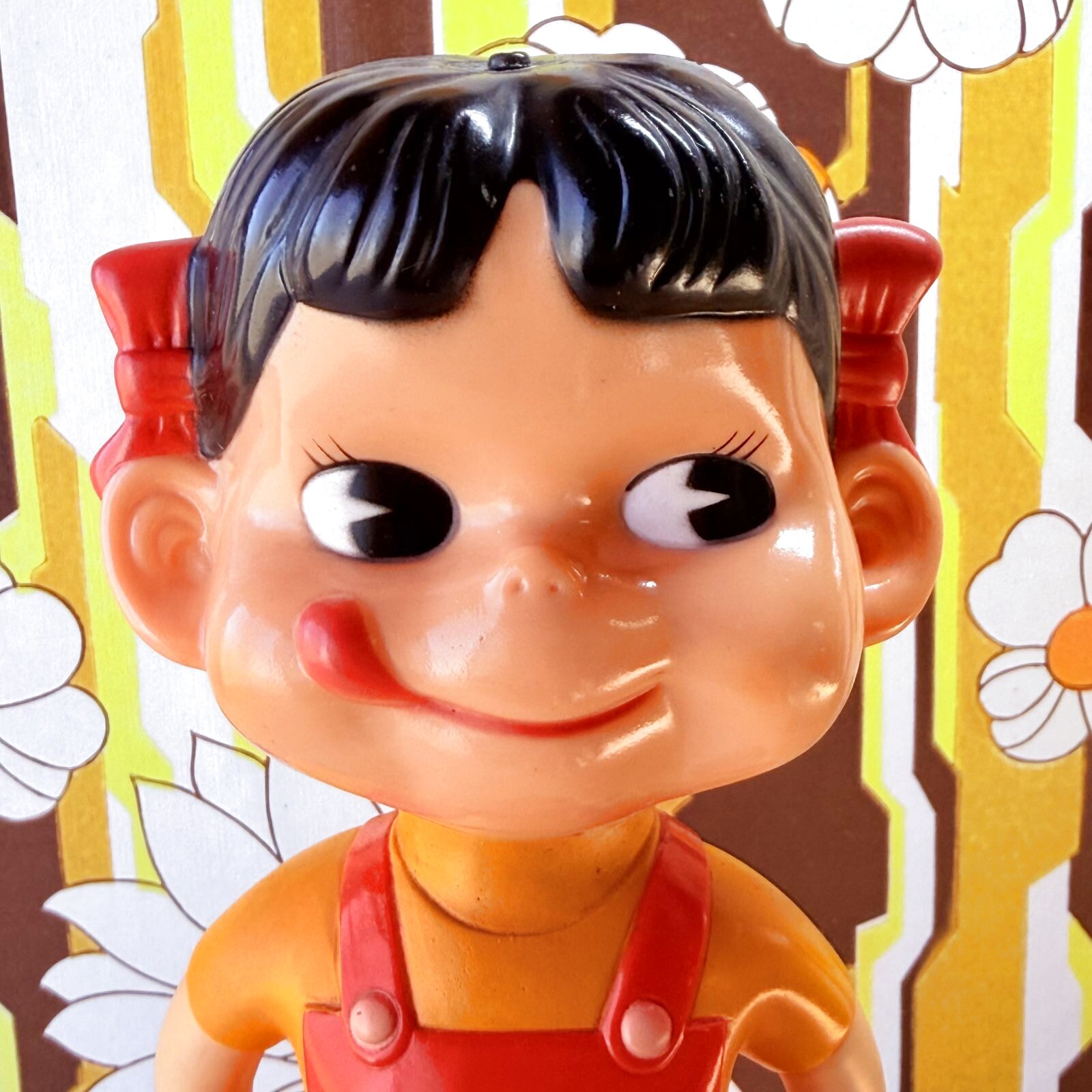 希少 FUJIYA 不二家 ペコちゃん首振り人形 vintage