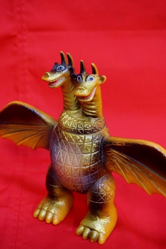 ミウラ 三浦トーイ キングギドラ似の怪獣ソフビ ジャンク品 OM295