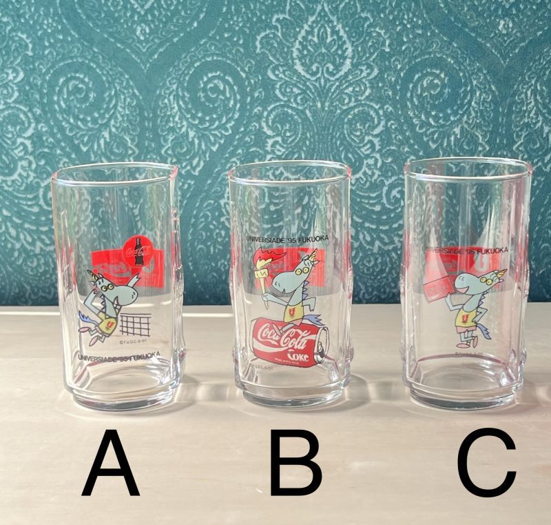コカ・コーラ1995年ユニバーシアード福岡大会記念 カパプーグラス 各色