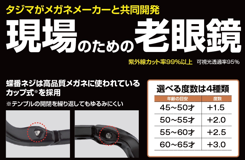 山本金物-工具激安販売 職人市場 / タジマ 老眼用ポケットグラス +1.5
